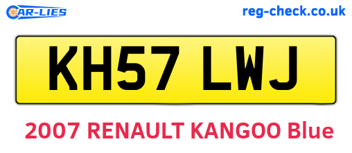 KH57LWJ are the vehicle registration plates.