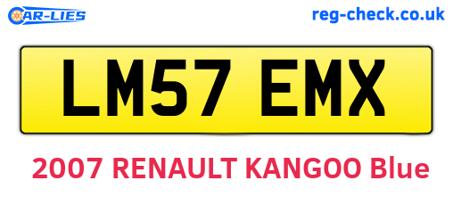 LM57EMX are the vehicle registration plates.