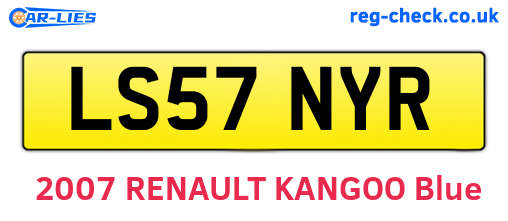 LS57NYR are the vehicle registration plates.