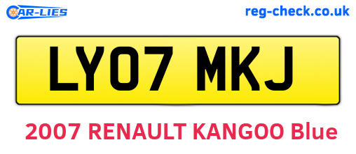 LY07MKJ are the vehicle registration plates.