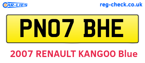 PN07BHE are the vehicle registration plates.