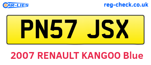 PN57JSX are the vehicle registration plates.
