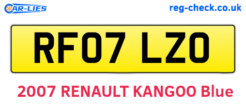 RF07LZO are the vehicle registration plates.