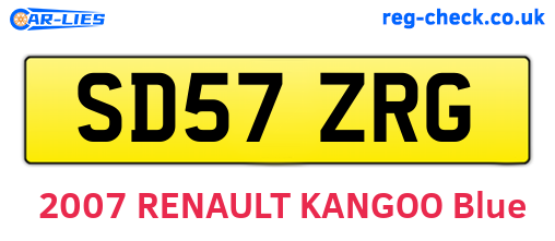 SD57ZRG are the vehicle registration plates.