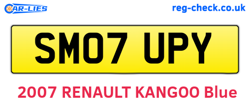 SM07UPY are the vehicle registration plates.