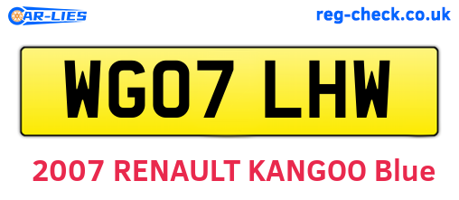 WG07LHW are the vehicle registration plates.