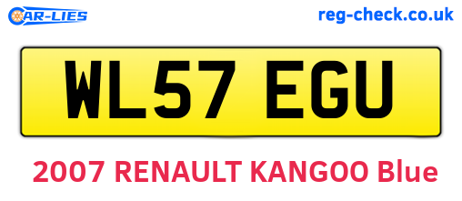 WL57EGU are the vehicle registration plates.