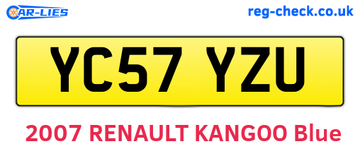 YC57YZU are the vehicle registration plates.