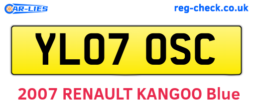 YL07OSC are the vehicle registration plates.