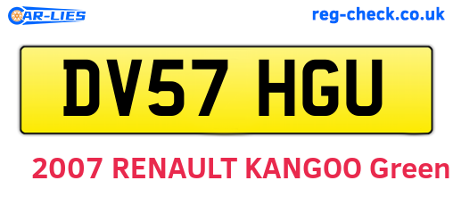 DV57HGU are the vehicle registration plates.