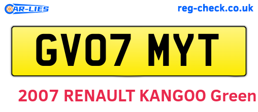 GV07MYT are the vehicle registration plates.