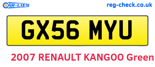 GX56MYU are the vehicle registration plates.
