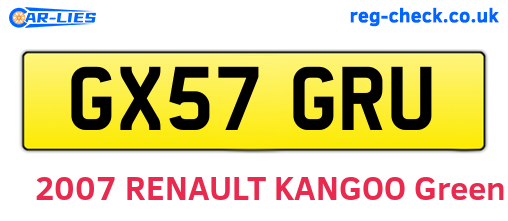 GX57GRU are the vehicle registration plates.
