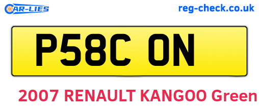 P58CON are the vehicle registration plates.