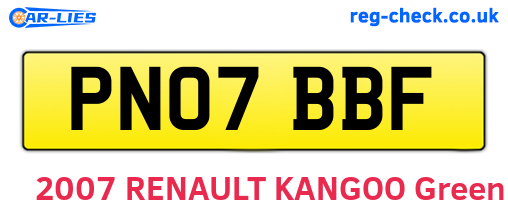 PN07BBF are the vehicle registration plates.