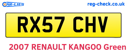 RX57CHV are the vehicle registration plates.