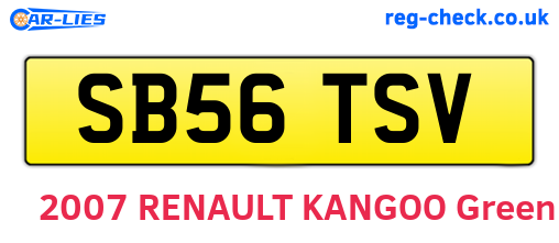 SB56TSV are the vehicle registration plates.
