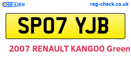 SP07YJB are the vehicle registration plates.
