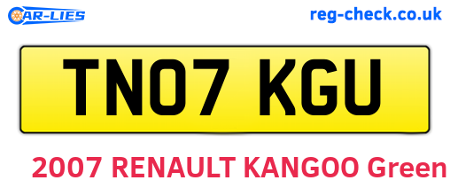 TN07KGU are the vehicle registration plates.