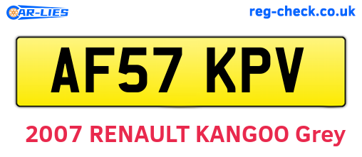 AF57KPV are the vehicle registration plates.