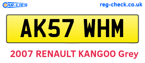 AK57WHM are the vehicle registration plates.