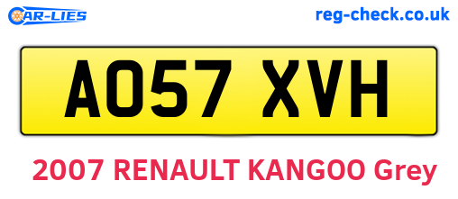 AO57XVH are the vehicle registration plates.