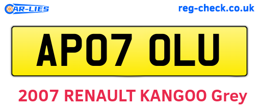 AP07OLU are the vehicle registration plates.