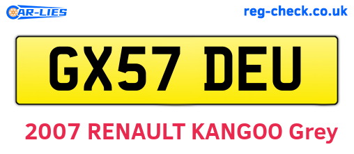 GX57DEU are the vehicle registration plates.