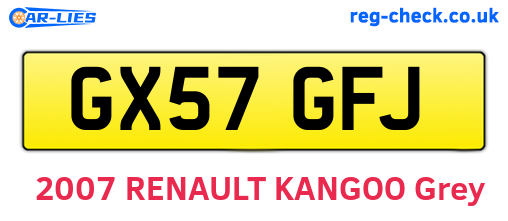 GX57GFJ are the vehicle registration plates.