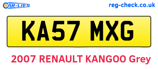 KA57MXG are the vehicle registration plates.