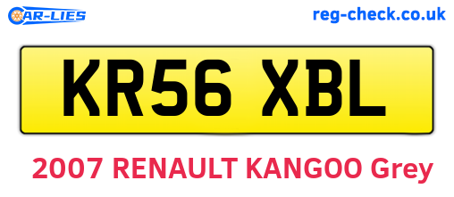 KR56XBL are the vehicle registration plates.