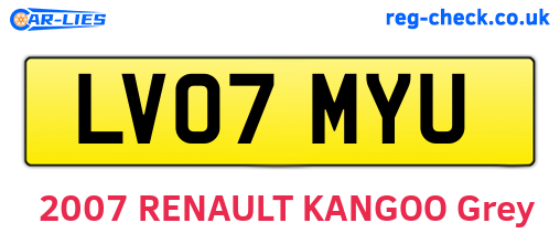 LV07MYU are the vehicle registration plates.