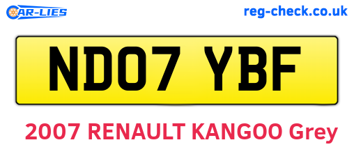 ND07YBF are the vehicle registration plates.