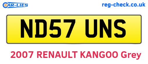 ND57UNS are the vehicle registration plates.
