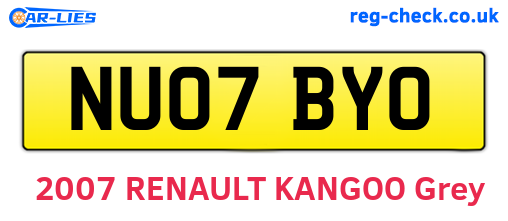 NU07BYO are the vehicle registration plates.