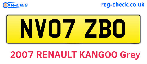NV07ZBO are the vehicle registration plates.