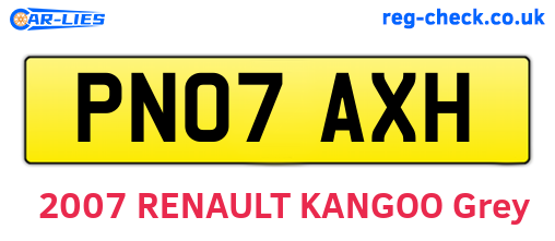 PN07AXH are the vehicle registration plates.