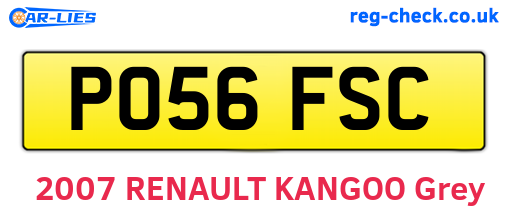 PO56FSC are the vehicle registration plates.