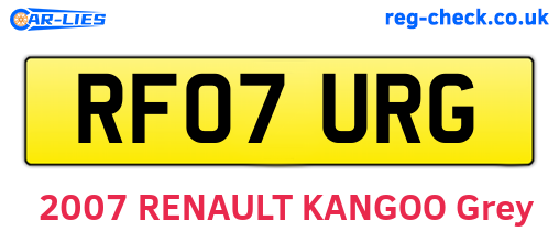 RF07URG are the vehicle registration plates.
