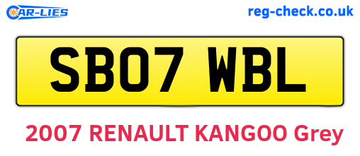 SB07WBL are the vehicle registration plates.