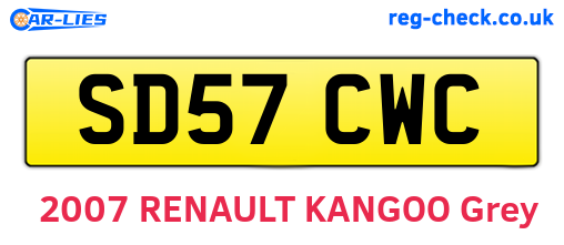 SD57CWC are the vehicle registration plates.