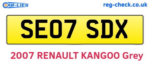 SE07SDX are the vehicle registration plates.