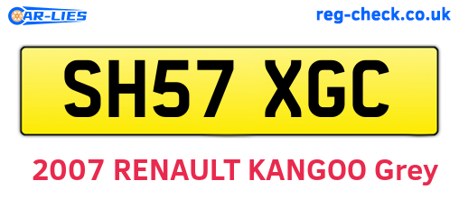 SH57XGC are the vehicle registration plates.