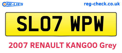 SL07WPW are the vehicle registration plates.