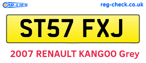 ST57FXJ are the vehicle registration plates.