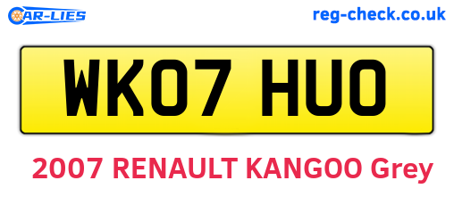 WK07HUO are the vehicle registration plates.