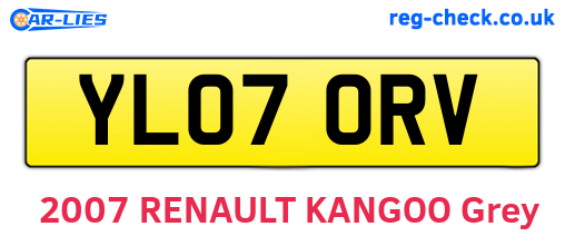 YL07ORV are the vehicle registration plates.