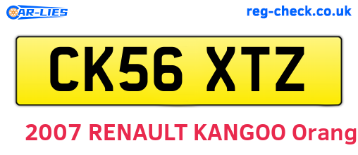 CK56XTZ are the vehicle registration plates.