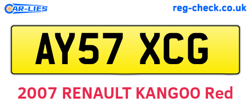 AY57XCG are the vehicle registration plates.