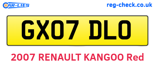 GX07DLO are the vehicle registration plates.